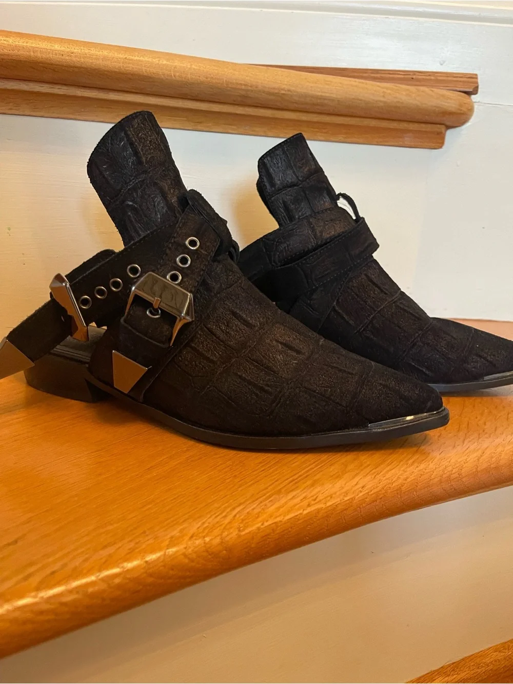 Women's Western Free People Jeffery Campbell Austyn Croc Cutout Ankle Booties